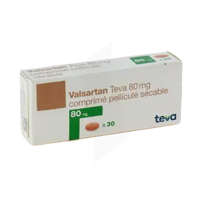 VALSARTAN TEVA 80 mg, comprimé pelliculé sécable