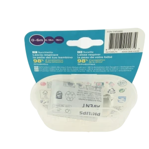 Avent Ultra Air Sucette Silicone 0-6mois Unie B/2