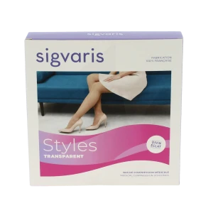 Sigvaris Styles Transparent Bas Auto-fixants  Femme Classe 2 Beige 120 Small Normal