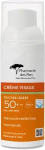 Pharmacie Des Pins Solaire CrÈme Visage Texture LÉgÈre Spf 50+ Fl Airless/50ml