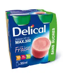Delical Max 300 Sans Sucres Nutriment Fraise 4bouteilles/300ml à TOULON