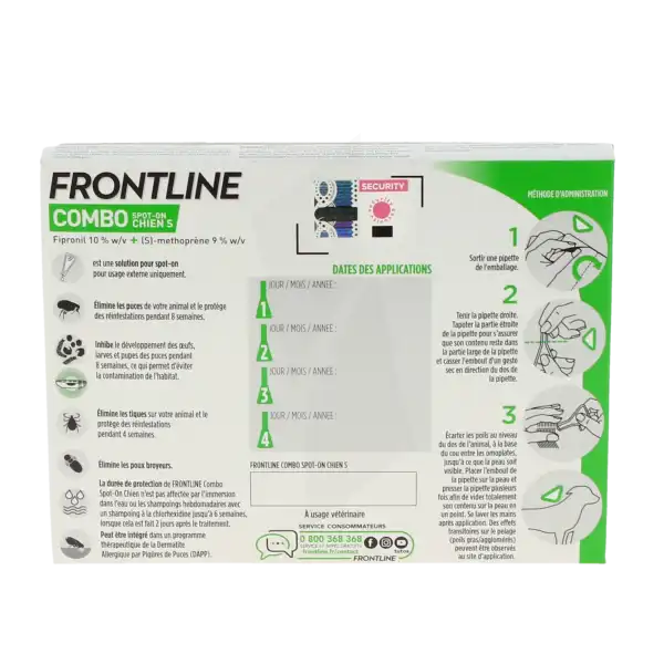 Frontline Combo 67,00 Mg / 60,30 Mg Solution Pour Spot-on Pour Chien S, Solution Pour Spot-on