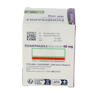 Esomeprazole Biogaran 40 Mg, Gélule Gastro-résistante