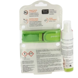 Parakito Bracelet Anti-moustique Adulte Good Vibes Vert +spray Offert 30ml