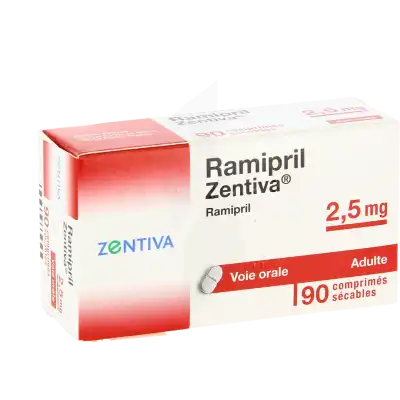 RAMIPRIL ZENTIVA 2,5 mg, comprimé sécable