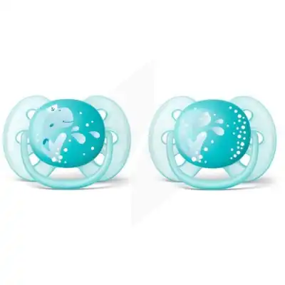 Avent Sucette Ultra Douce Silicone 6-18 Mois Baleine/mer B/2 à TALENCE