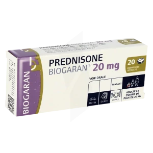 Prednisone Biogaran 20 Mg, Comprimé Sécable