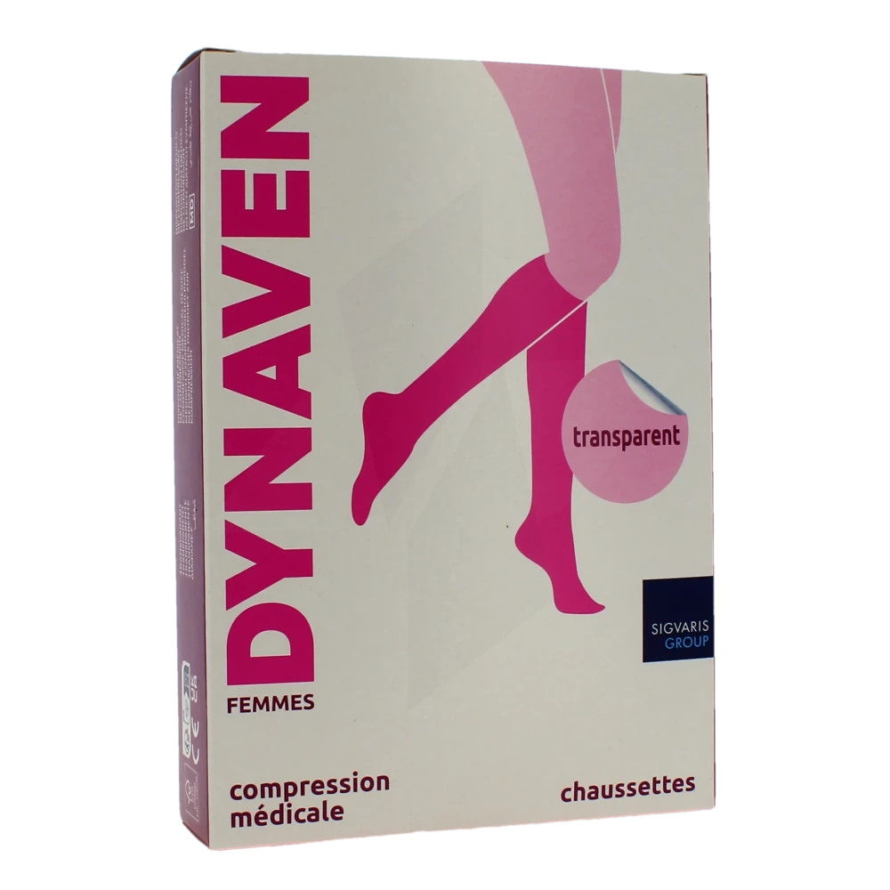 Sigvaris Dynaven Transparent Chaussette Classe 2 Femme Beige Bronzé Long L