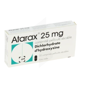 Atarax 25 Mg, Comprimé Pelliculé Sécable