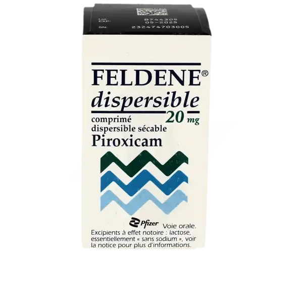 Feldene Dispersible 20 Mg, Comprimé Dispersible Sécable