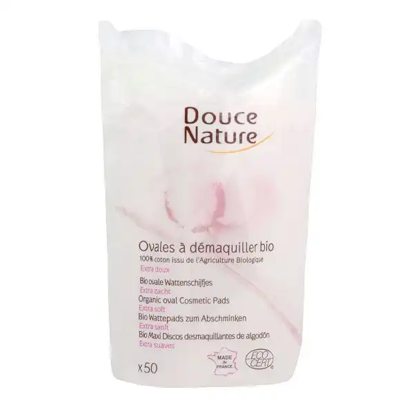 Doucenature Ovales à Démaquiller Bio 50 Unités