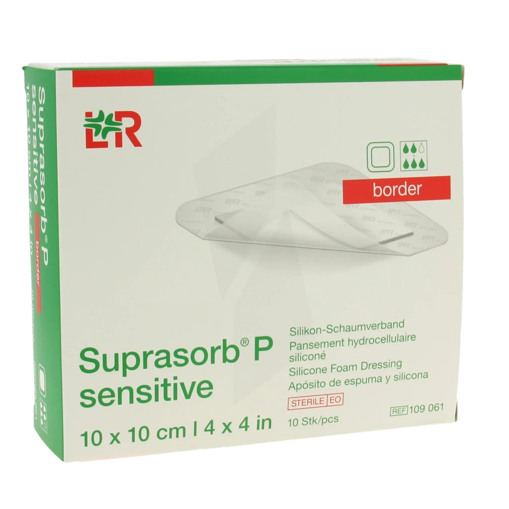 Suprasorb P Sensitive Border Pansement Hydrocellulaire Siliconé Stérile Avec Bord Auto-fixant 10x10cm B/10
