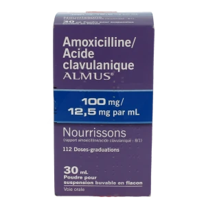 Amoxicilline Acide Clavulanique Almus 100 Mg/12,5 Mg Par Ml Nourrissons, Poudre Pour Suspension Buvable (rapport Amoxicilline/acide Clavulanique : 8/1)
