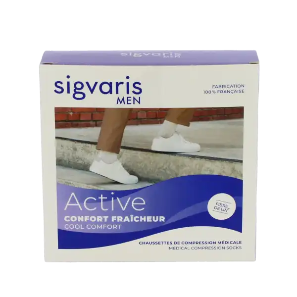 Sigvaris Active Confort FraÎcheur Chaussettes  Homme Classe 2 Noir Medium Normal