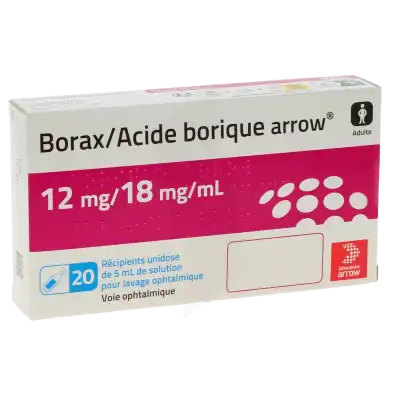 Borax / Acide Borique Arrow 12 Mg/18 Mg/ml, Solution Pour Lavage Ophtalmique En Récipient Unidose à Beauzelle