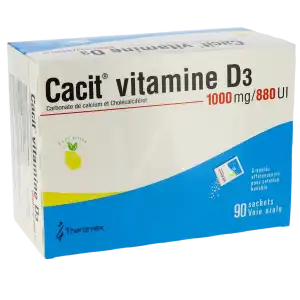 Cacit Vitamine D3 1000 Mg/880 Ui, Granulés Effervescents Pour Solution Buvable En Sachet à SOUILLAC
