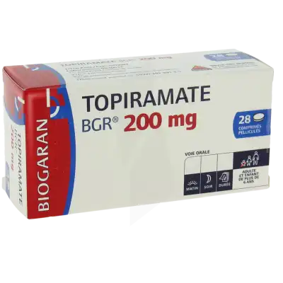 TOPIRAMATE BGR 200 mg, comprimé pelliculé