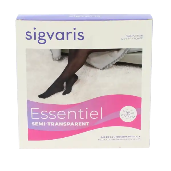 Sigvaris Essentiel Semi-transparent Bas Auto-fixants Po Femme Classe 2 Naturel Medium Normal