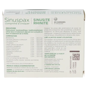 Sinuspax, Comprimé à Croquer