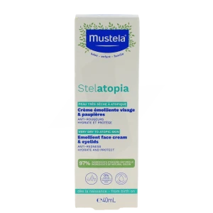 Mustela Stelatopia Crème émolliente Visage Et Paupières à L’oléodistillat De Tournesol Bio 40 Ml