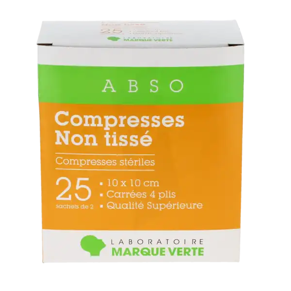 Marque Verte Abso Compresses Non-tissé 10x10