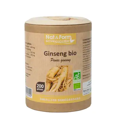 Nat&Form Eco Responsable Ginseng rouge Bio Gélules B/200