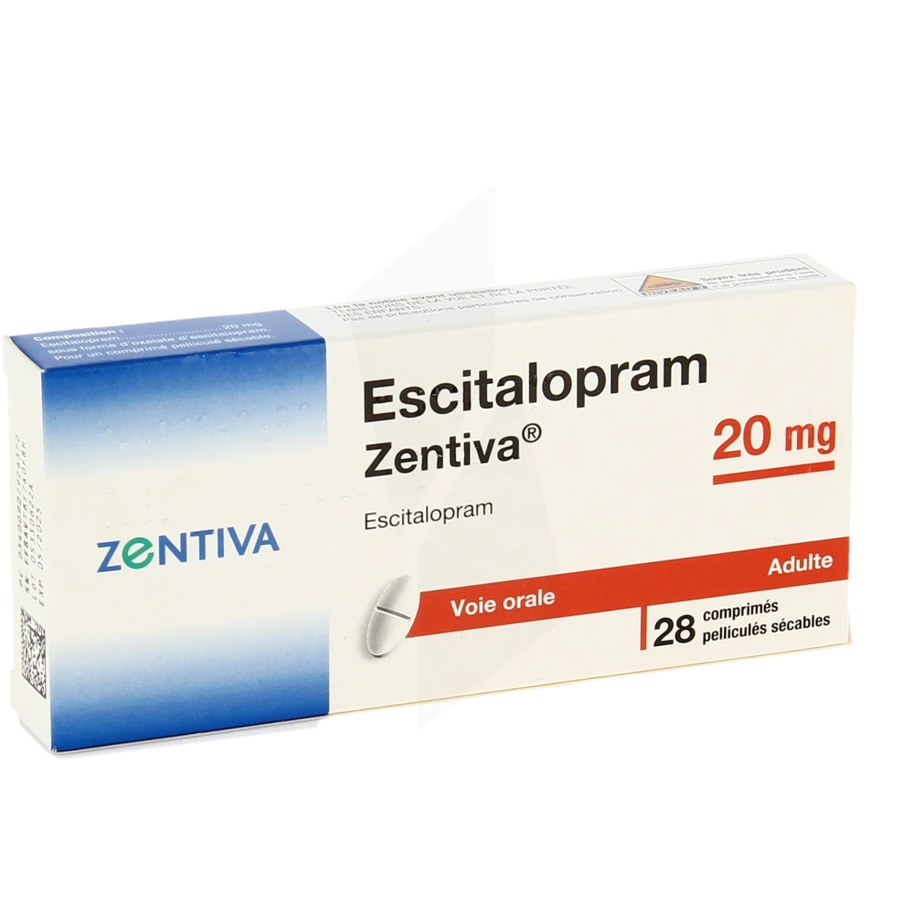 Escitalopram Zentiva 20 Mg, Comprimé Pelliculé Sécable