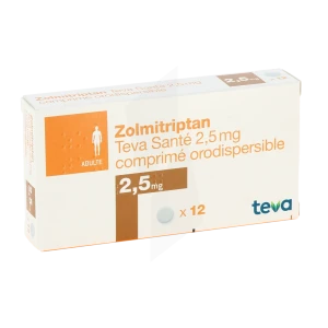 Zolmitriptan Teva Sante 2,5 Mg, Comprimé Orodispersible