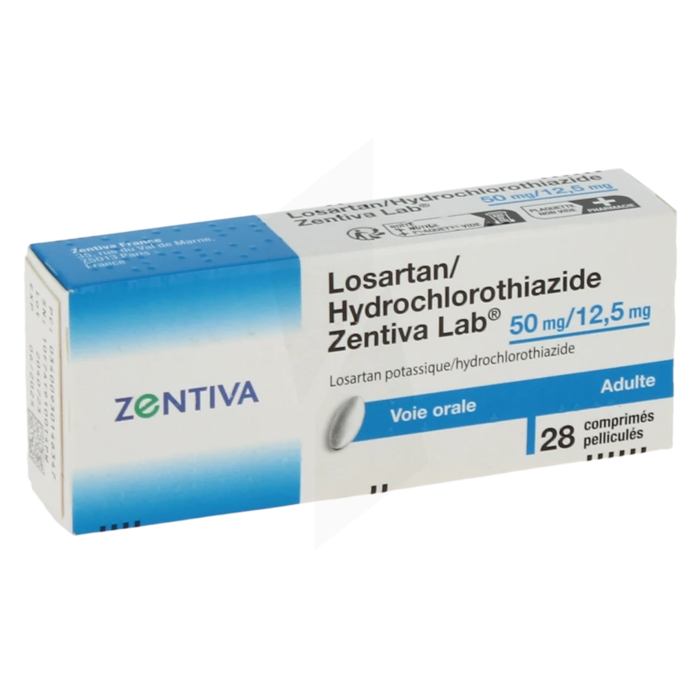 Losartan/hydrochlorothiazide Zentiva Lab 50 Mg/12,5 Mg, Comprimé Pelliculé