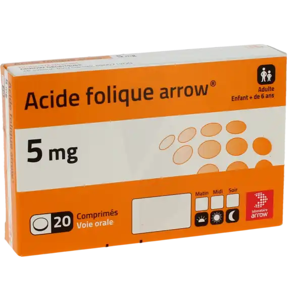 Acide Folique Arrow 5 Mg, Comprimé