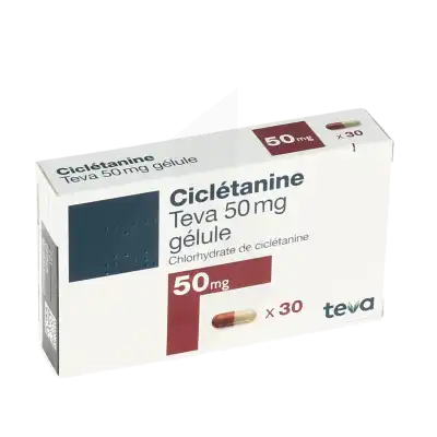 CICLETANINE TEVA 50 mg, gélule