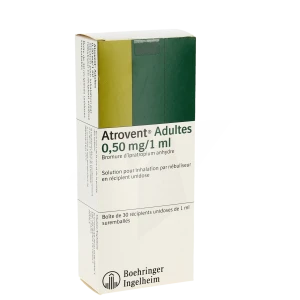 Atrovent 0,50 Mg/1 Ml Adultes, Solution Pour Inhalation Par Nébuliseur En Récipient Unidose