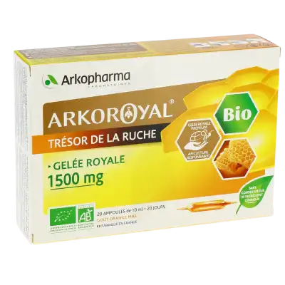 Arkoroyal Gelée royale bio 1500 mg Solution buvable 20 Ampoules/10ml