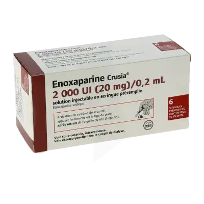 Enoxaparine Crusia 2 000 Ui (20 Mg)/0,2 Ml, Solution Injectable En Seringue Préremplie à VILLERS-LE-LAC