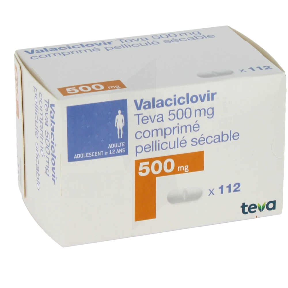 Valaciclovir Teva 500 Mg, Comprimé Pelliculé Sécable