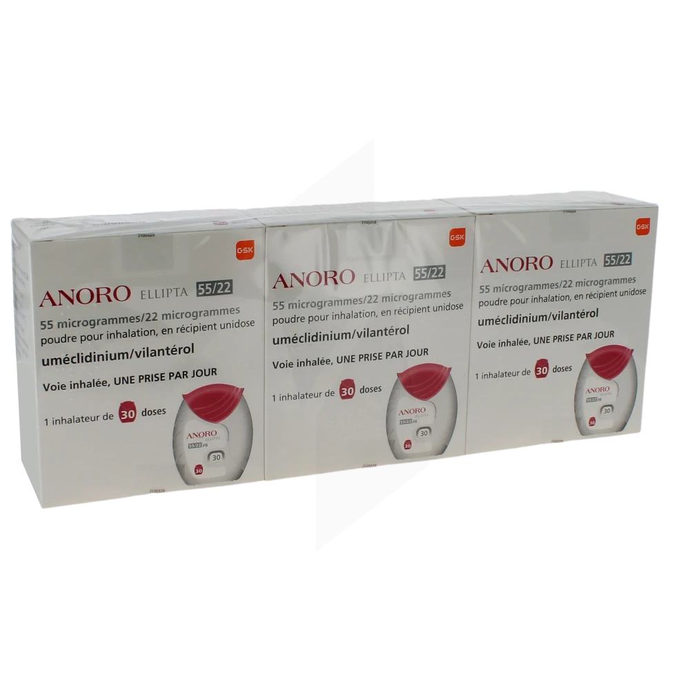 Anoro Ellipta 55 Microgrammes/22 Microgrammes, Poudre Pour Inhalation En Récipient Unidose