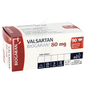 Valsartan Biogaran 80 Mg, Comprimé Pelliculé Sécable