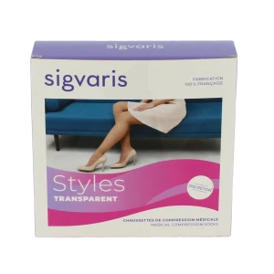 Sigvaris Styles Transparent Chaussettes  Femme Classe 2 Beige 110 Large Normal