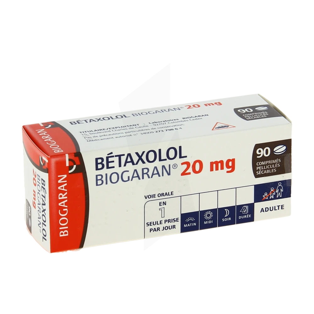 Betaxolol Biogaran 20 Mg, Comprimé Pelliculé Sécable