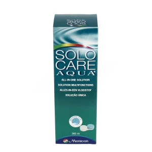 Aqua Menicon Solocare Solution Multifonctions Pour Les Lentilles Souples 360ml
