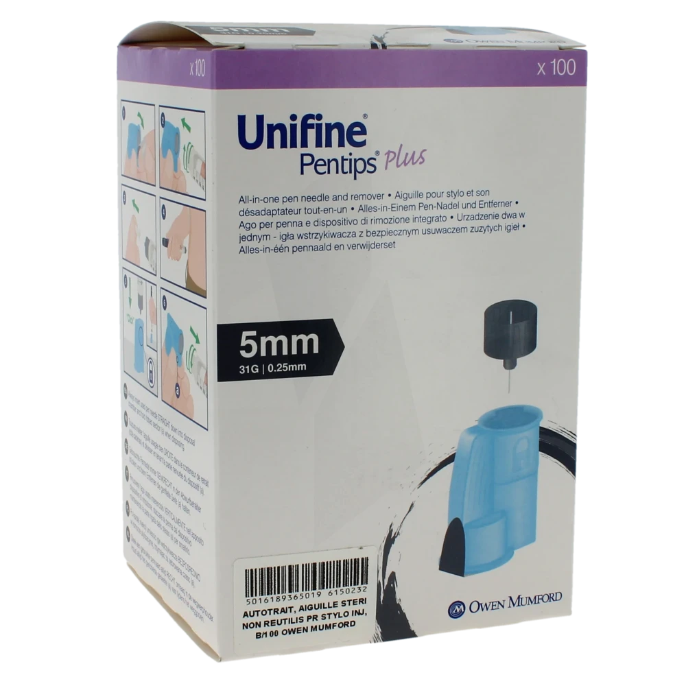 Unifine Plus Aiguille Avec Désadaptateur Pour Stylo 5mm B/100