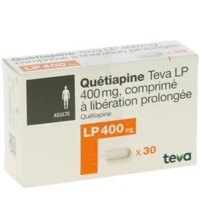 Quetiapine Teva Lp 400 Mg, Comprimé à Libération Prolongée