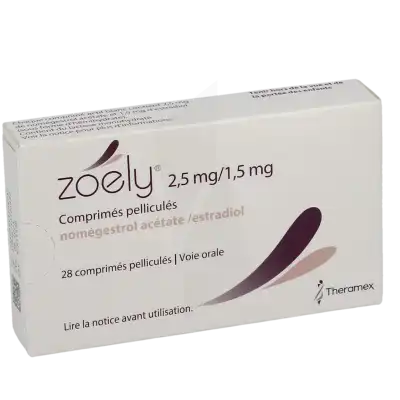 Zoely 2,5 Mg/1,5 Mg, Comprimé Pelliculé à Bordeaux