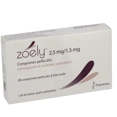 ZOELY 2,5 mg/1,5 mg, comprimé pelliculé