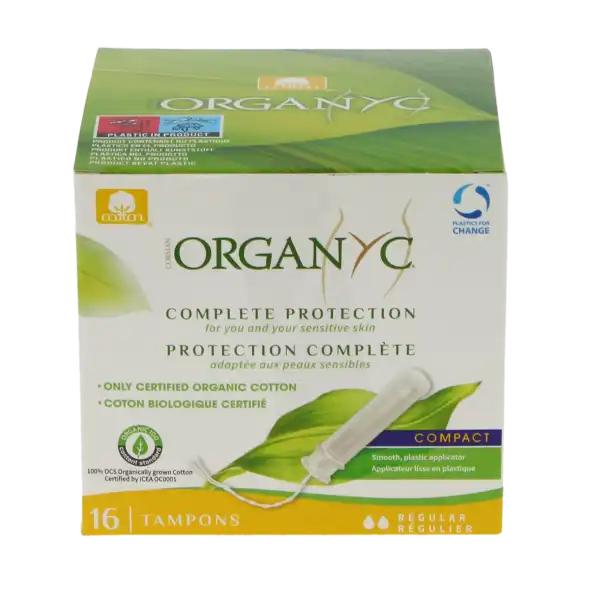 Organyc Tampon Périodique Avec Applicateur Coton Bio Normal B/16