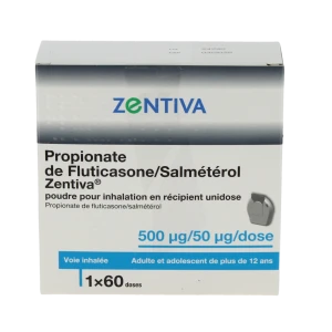 Propionate De Fluticasone/salmeterol Zentiva 500 Microgrammes/50 Microgrammes/dose, Poudre Pour Inhalation En Récipient Unidose