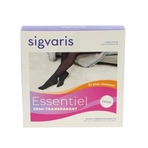 Sigvaris Essentiel Semi-transparent Bas Auto-fixants  Femme Classe 2 Dune Large Normal