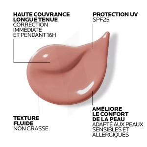 La Roche Posay Toleriane Fluide Correcteur Haute Couvrance 16h Haute Correction Spf25 Teinte N°12,5 Tube/30ml