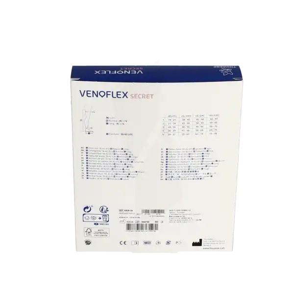 Venoflex Secret 2 Bas Antiglisse Femme Noir T1n