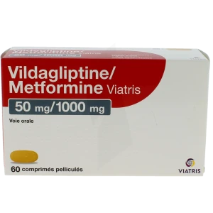 Vildagliptine/metformine Viatris 50 Mg/1000 Mg Comprimé Pelliculé